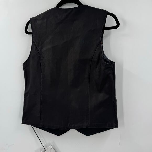 NWT Milwaukee Leathers MLL4545 Black leather Classic 4 snap vest - Picture 3 of 7